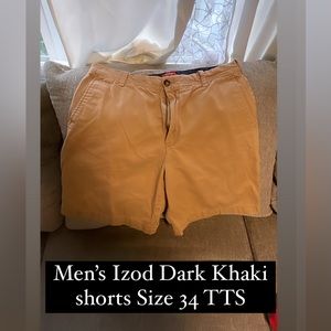 Izod dark khaki men’s shorts chino style